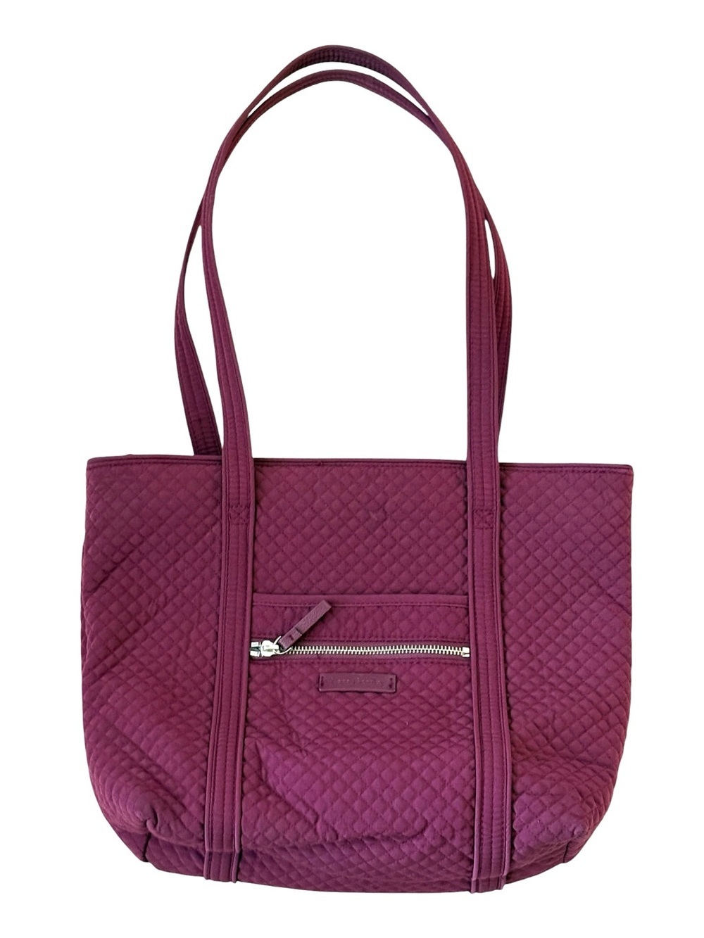 Vera Bradley Quilted Shoulder Tote Bag Plum Solid Microfiber